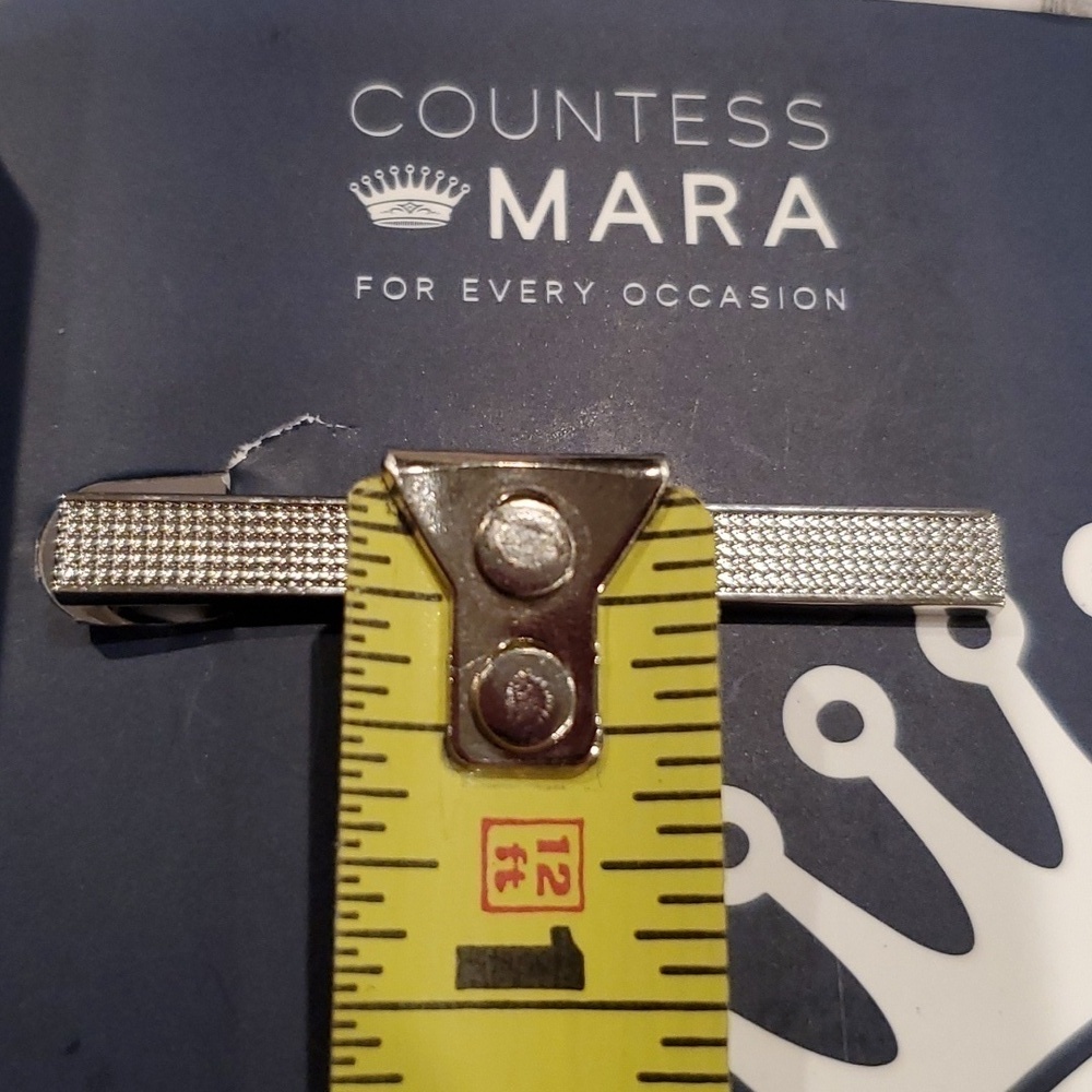 ⚜️ NIB SILVER TONE TIE BAR - Picture 8 of 8